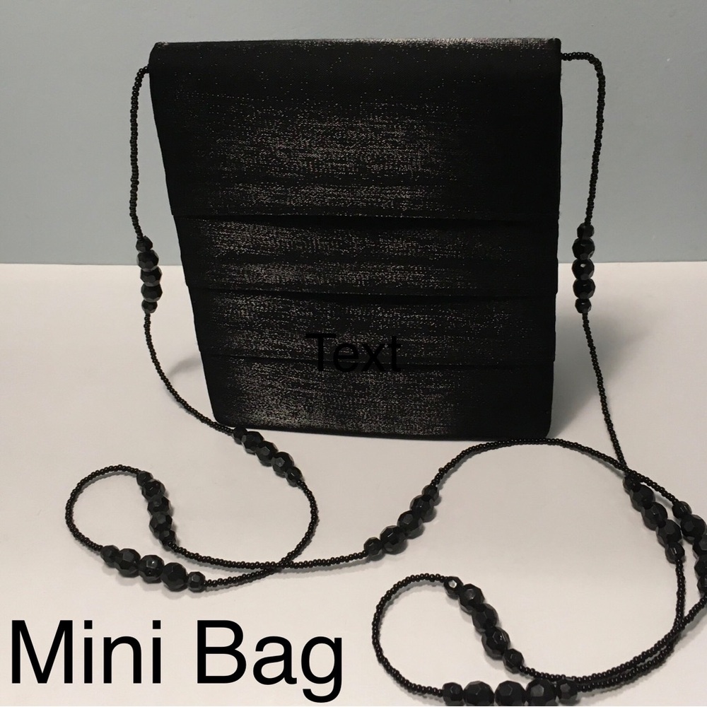 Y&S Shimmery Mini Bag Beaded Strap Evening